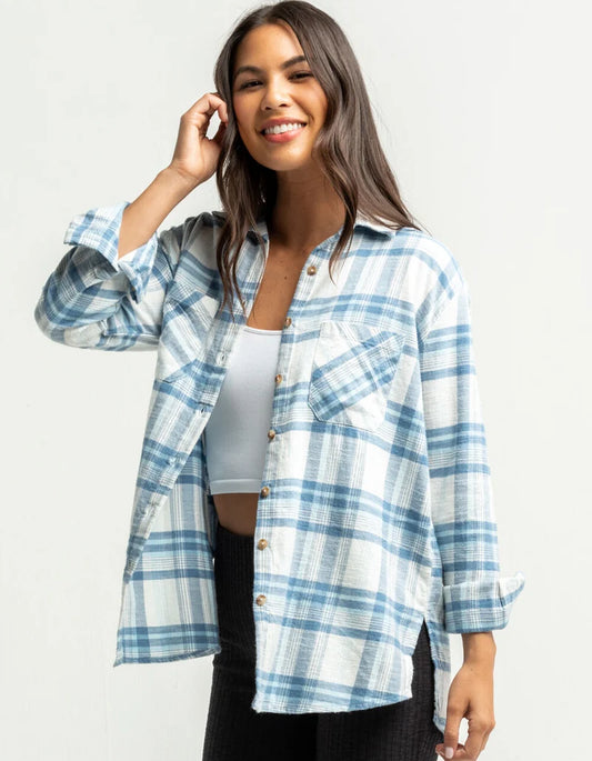 Billabong Light Women's Flannel - Blue (Small)