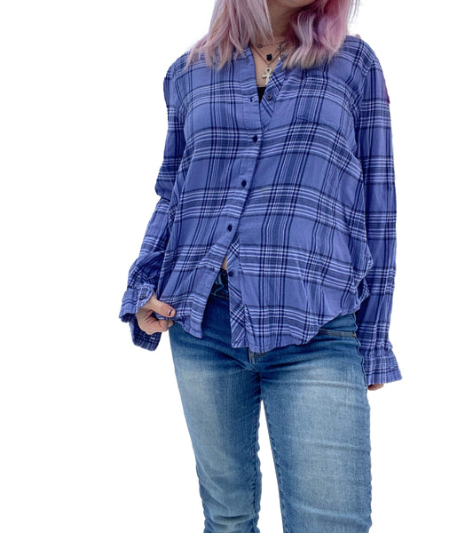 Lucky Brand plaid boyfriend flannel shirt