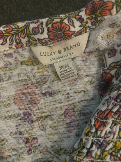 Lucky Brand Smocked Tank Floral Boho (Medium)