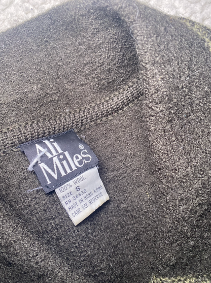 Ali Miles Green 100% Wool Cardigan Jacket (Small)